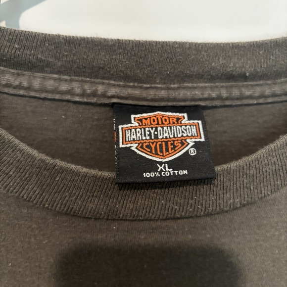 Harley Davidson Motorcycle Made In USA XL‎ Brown Shirt 1997 Baltimore MD Vintage - Picture 5 of 6